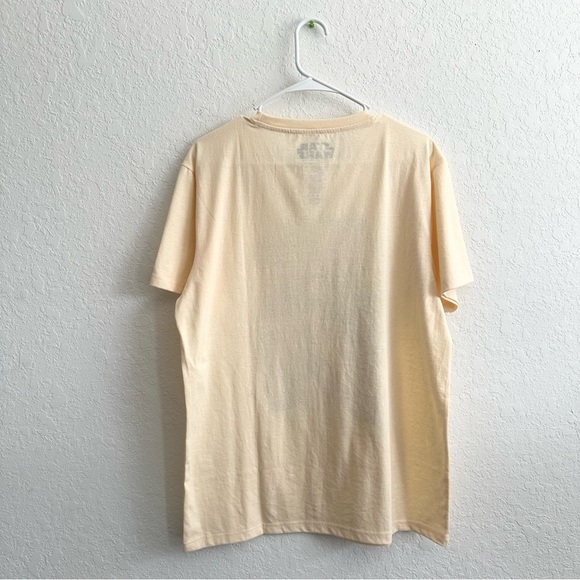STAR WARS Cream Retro Shirt Large Cotton NEW NWT Rainbow R2D2 Luke Skywalker - Picture 3 of 7